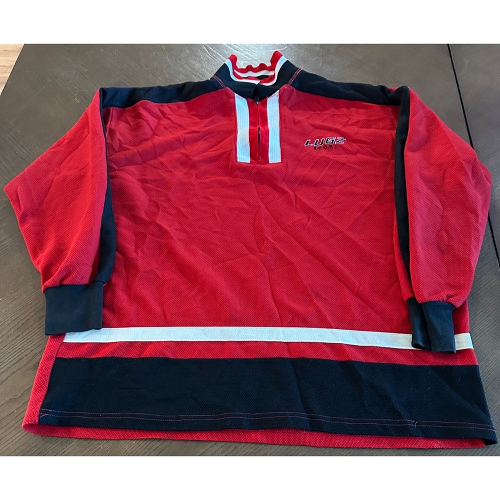 Lugz Sport Vintage XL Red 27'' X 30'' Pullover 1/4 Zip Y2K‎  Streetwear